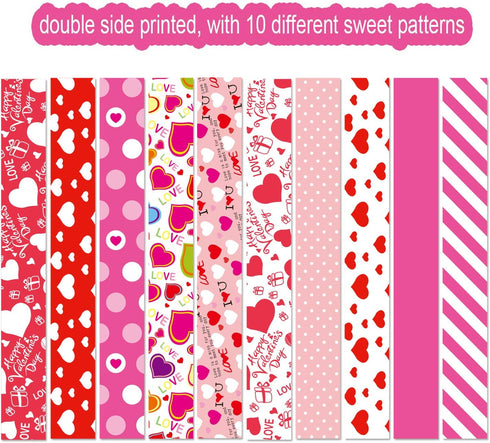 TUPARKA Valentine Paper Chains Valentine's Day Craft Paper Chains for Wedding and Festive Party Decoration...