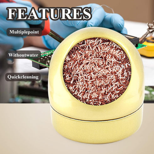 Soldering Tip Cleaner Set, 8 Pcs Solder Tip Cleaning Wire and 1 Pcs Holder for Cleaning Solder Irons and Tips? Gold...