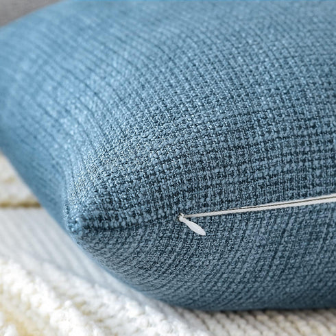 OTOSTAR Linen Throw Pillow Covers Set of 2 Decorative Square Pillowcases Cushion Covers 22x22 Inch for Home Decor Sofa Bedroom Car 55 x 55 CM Blue...