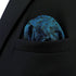 S&W SHLAX&WING Pocket Squares for Men Suits Dark Teal Black Blue Patterned...