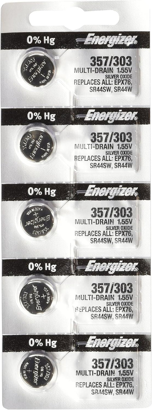 Energizer 357/303 Zero Mercury Batteries , 12 Pack...