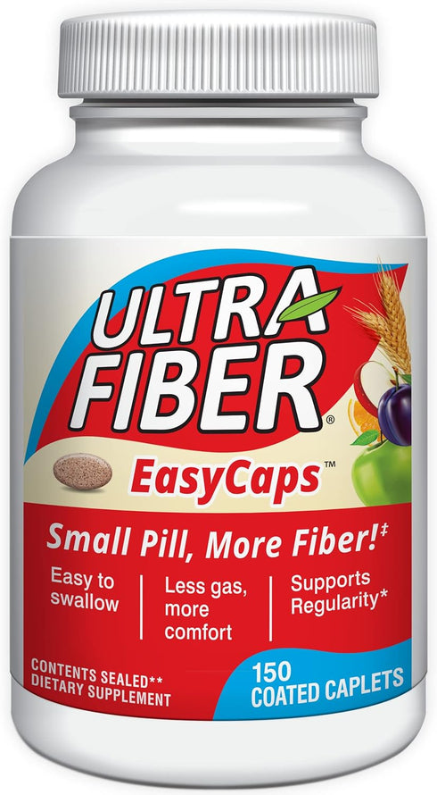 Caplets - The Small Pill with More Fiber - Fiber Support for Regularity – 150ct...