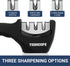 Premium Chef Knife Sharpener, Professional Kitchen Chef 3 Slot Design, Manual Knife Sharpener Kit, black, medium...
