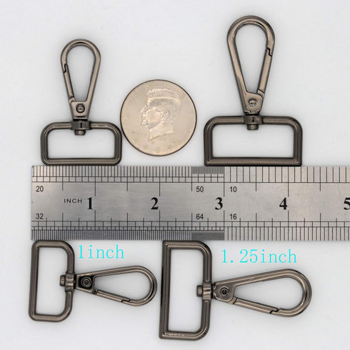 15 Pcs D Ring Swivel Lobster Claw Clasp, Push Gate Snap Hooks Trigger Clips(Gun Black, 1 inch)...