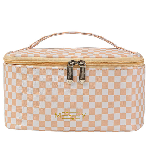 KITENROM Preppy Makeup Bag Travel Cosmetic Bags for Women Girls Multi-color Checkered Plaid Small Pouch Toiletry Bag Organizer Case Waterproof Cut...