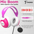 Thore Kids Headphones with Microphone (Over Ear) Headset with Boom Mic + Volume Control for Girls, Online School (Pink)...