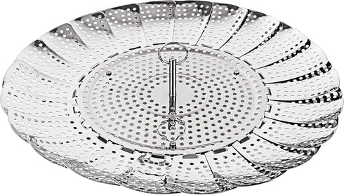 BergHOFF Steamer Basket 7" to 11" Stainless Steel 18/8 Foldable & Expandable Fit Most Pots and Pans Mirror Finish Dishwasher Safe...