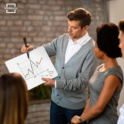 Scribbledo White Board Dry Erase Board 11"x14” Mini Double Sided Personal Whiteboard Board Dry Erase Lapboard Handheld Personal White Boards for S...