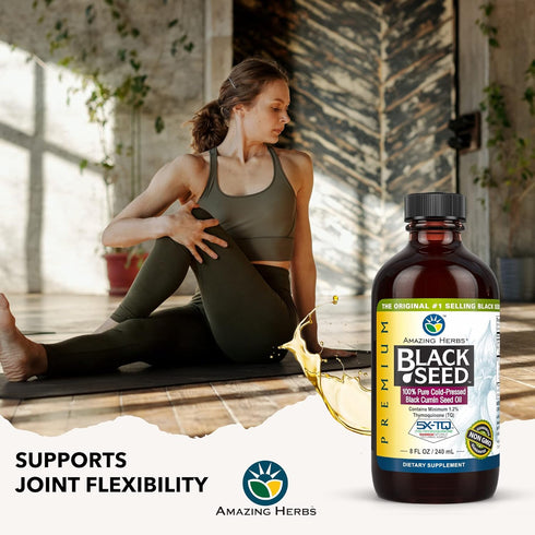 Amazing Herbs Premium Black Seed Oil - Gluten Free, Non GMO, Cold Pressed Nigella Sativa Aids in Digestive Health, Immune Support, Brain Function ...