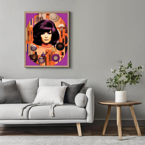 Posterizer 1 pcs-surreal vintage collage with retro woman-Retro Art-Abstract & Modern Art-Gift for Art Lovers- UNFRAMED Wall Art...