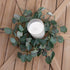 idyllic Eucalyptus Leaves Wreath Metal Polyester Green Wreath 14 Inches for The Front Door Décor, 1 Pack...