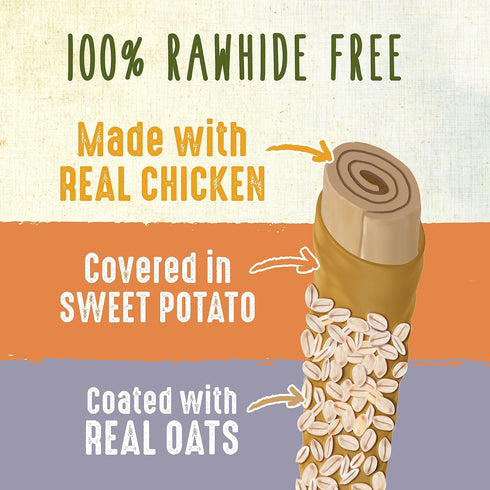 Cadet Smart Hide Rawhide Free Dog Treats – Oat Coated, 2 Count...