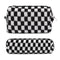 Makeup Bag Checkered Cosmetic Bag Black Makeup Pouch 1Pcs Large Capacity Makeup Bags and 1Pcs Makeup Brushes Storage Bag Travel Toiletry Bag Organ...