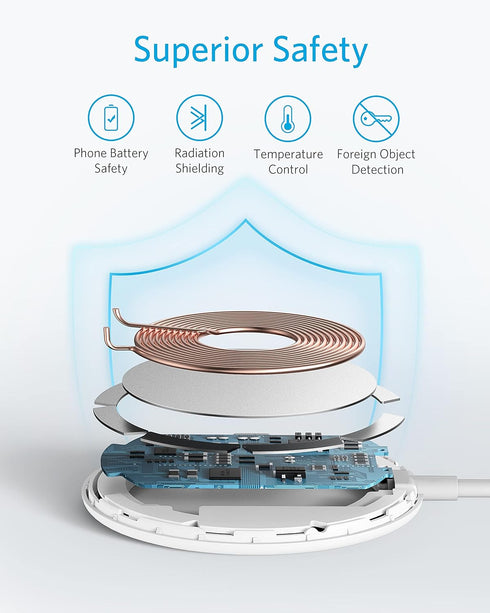 Anker 7.5W Magnetic Wireless Charger with USB-C Bundle, 5 ft Built-in Cable, 313 , (Pad) Only for iPhone 14/14 Pro/14 Pro Max/13/13 Max......