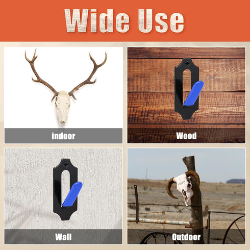 6 Pack European Mount Skull Hanger Deer Skull Mount for Deer Mule Antelope Coyote and Small Game Animals with Silicone Protector Blue...