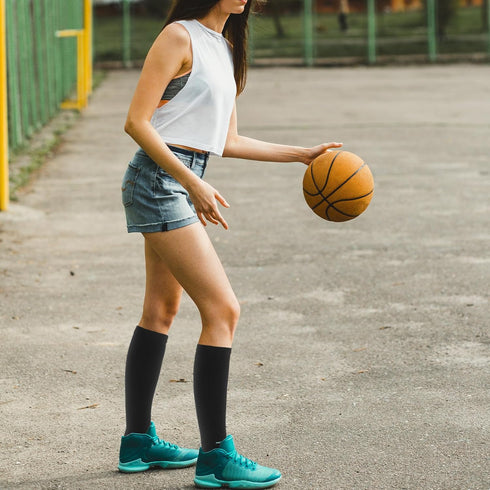 2 Pairs Women's Open Toe Compression Socks, 15-20 Mmhg Compression Stockings Toeless Compression Socks Knee High Compression Socks for Women Girls...