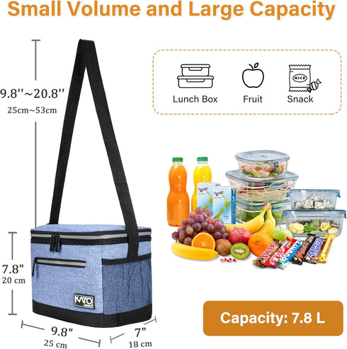 Tirrinia Insulated Lunch Box for Men/Women, Leakproof Lunch Bag for School Work, Large Lunch Tote Kids Boys Girls Student Back to School, Soft Coo...