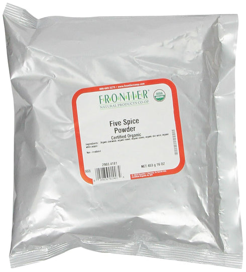 Frontier Co-op Organic Five Spice Powder, 1-pound Bulk Bag, Cinnamon, Fennel Seed, Cloves, Star Anise & White Pepper, Non GMO...