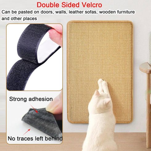 Cat Scratcher Mat,15.7”x11.8” Sisal Cat Scratching Mat Wall Cat Scratch Mat Wall Scratcher for Indoor Cats, Cat Scratching Board (Natural Color)...
