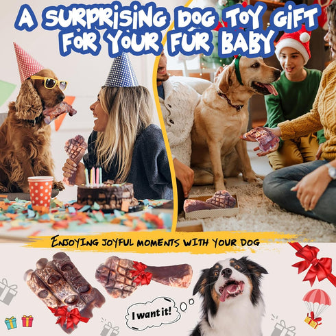 Dog Chew Toys for Aggressive Chewers?2 Pack Indestructible Dog Toy for Large Breed- Tough Nylon Teething Bone Toy to Keep Them Busy...