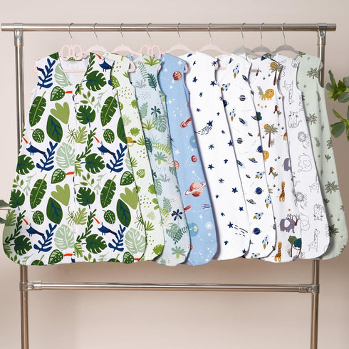 david's kids 3 Pack 100% Cotton Baby Sleep Sack 0-6 Months, Ultra Soft Baby Wearable Blankets with 2-Way Zipper, Comfy Sleeping Bags for Infant Ne...