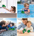DolliBu Train Bath Buddy Squirter - Floating Green Train Rubber Bath Toy, Fun Water Squirting Bathtime Play for Toddlers, Cute & Soft Transportati...