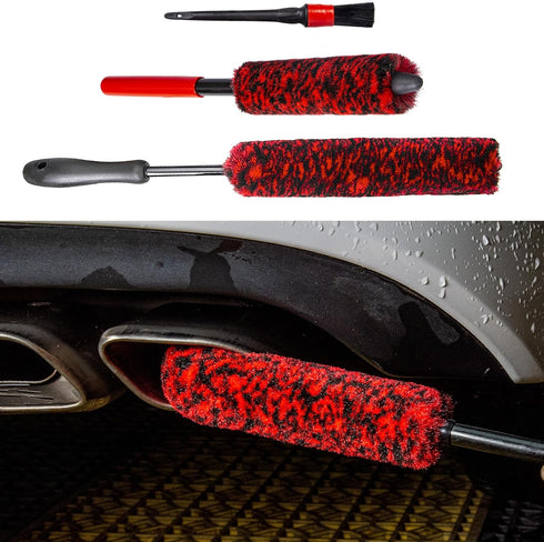 Metal Free Soft Wheel Cleaner Brush, Synthetic Wool Car Cleaning Brush, Highly Water Absorption, Dense and Durable Tire Brush for Cleaning Wheels,...
