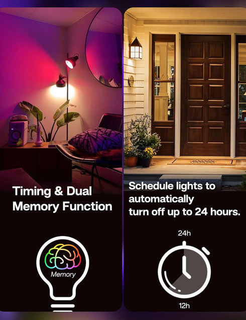 Color Changing Light Bulb, 80W Equivalent LED Bulbs, 900LM, RGBW+Warm+Cool White With Remote Control, E26 Base, Dimmable, A19 9W LED Light Bulb, M...
