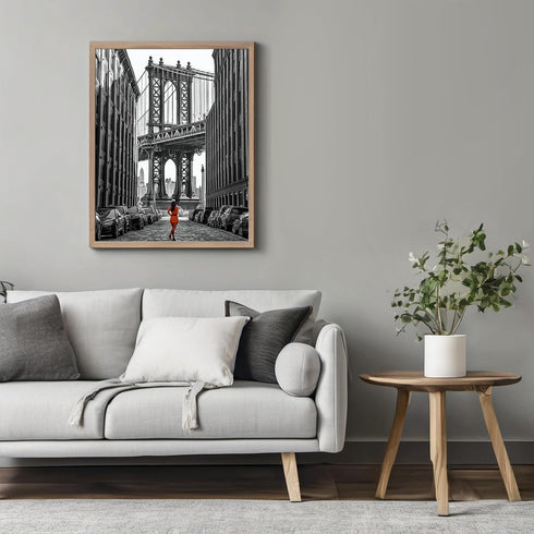 Posterizer 1 pcs-black and white photo-classic urban Manhattan scene 1-Photography Art Gift for Women, Fashionistas, Designer Fashion Fans- unfra...