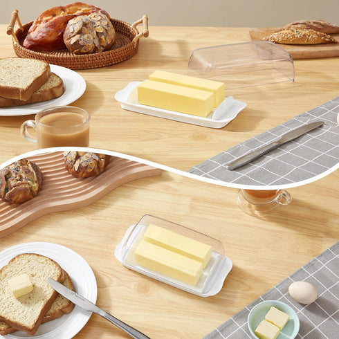 Lifewit Butter Dish with Lid for Countertop, Extra Large Plastic Butter Holder Container with Handles&Markings in Kitchen Organization, Perfect fo...