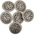 Mibo 6pcs Zinc Die Cast Metal Shank Button - Celtic Scroll Pattern - 36L(22mm) - Antique Silver...