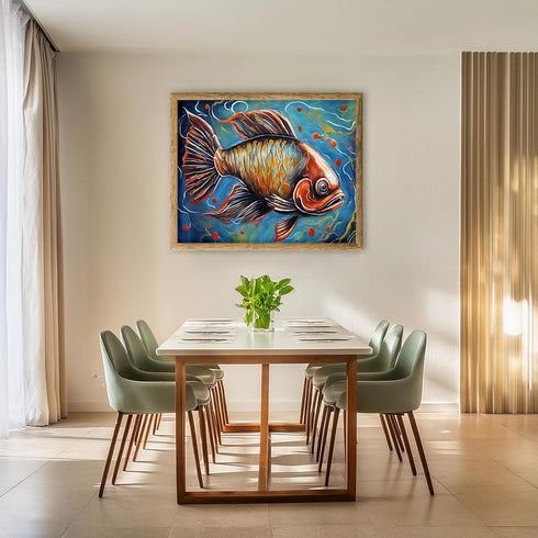 Posterizer 1 pcs- Abstract print of a fish in the sea-Art for Animal Lovers-Abstract & Modern Art- Gift for Men Women Entrepreneur Teens-Living Ro...