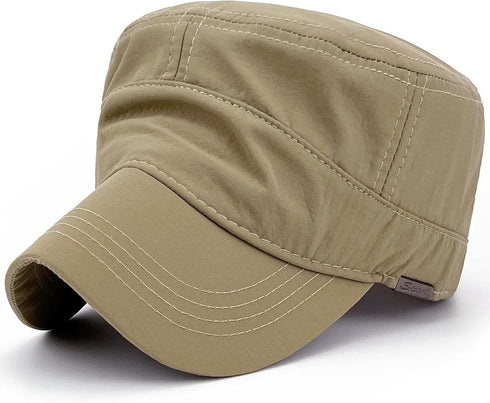 REDSHARKS Polyester Sport Logo Water Resistant Military Caps for Men Quick Dry Cadet Hats for Women Army Cap Flat Top Dad Hat...