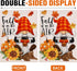 Fall is in the Air Gnome Pumpkin Coffee Decorative Garden Flag, Autumn Maple Leaves Yard Outside Decorations, Buffalo Plaid Cheetah Polka Dots Far...
