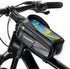 Bike Phone Bag Bike Front Frame Bag Waterproof Bicycle Phone Handlebar Holder Case Bicycle Pouch Sensitive Touch Screen Compatible Below 6.5"(Blac...