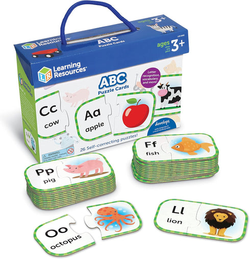 Learning Resources ABC Puzzle Cards, Kindergarten Readiness, Self Correcting Puzzles, Alphabet Learning Games, Puzzles for Toddlers, Ages 3+...