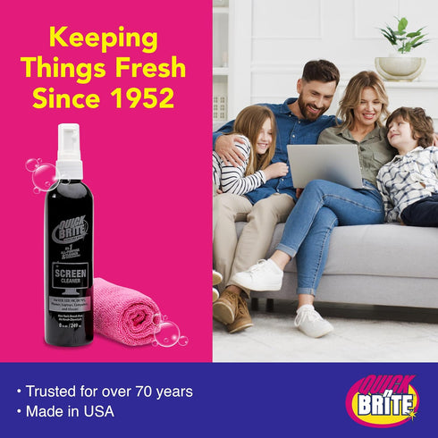 Quick ‘n Brite Screen Cleaner with Microfiber Cleaning Cloth, Cleaning Spray for TV, Computers, Laptops, Smartphones and Electronic Cleaning Kit, ...