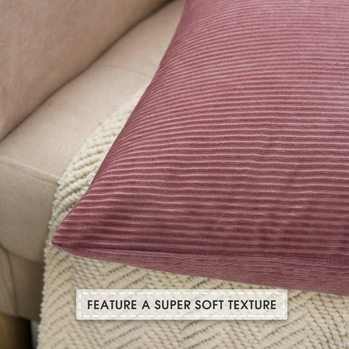 David's Home Corduroy Lumbar Pillow Covers 12x20 Inches-2 Pack Decorative Throw Pillow Covers-Rectangle Cushion Covers for Couch Sofa Living Room-...