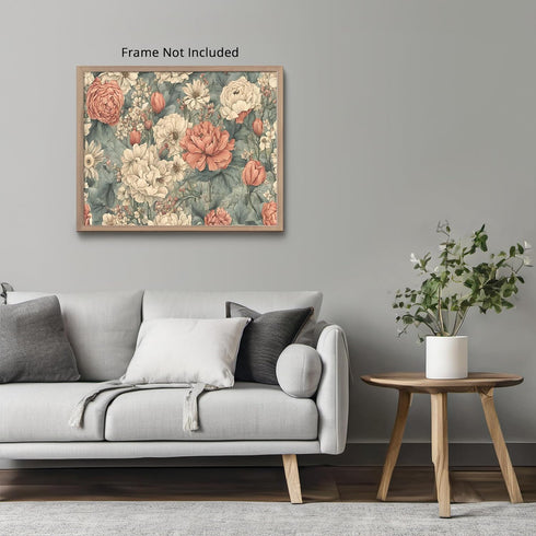 Posterizer 1 pcs- Big red and white flowers print-Floral Botanical Art- Gift for Men Women Entrepreneur Teens-Decor for Home & Office- unframed wa...