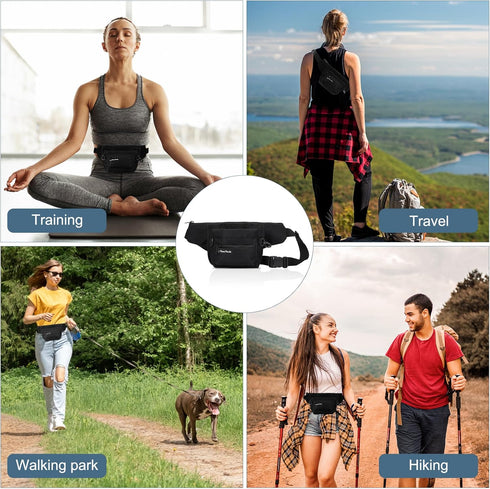 Newest Dog Treat Training Pouch, Dog Food Bag, Dog Treat Bag Magnetic Closure, Pet Training Bag for Puppy Training (Black - with 2 Zip Pockets)...