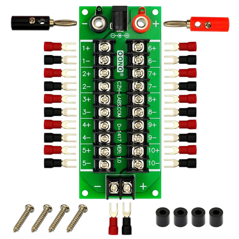 20Amp 2x10 Position Barrier Terminal Block Distribution Module for AC DC...