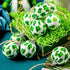 St. Patrick's Day Ball Ornaments, 12PCS Green Shamrocks and Hat Fabric Wrapped Balls, Decorative Hanging Ornaments for Tree Home Office Bedroom Pa...