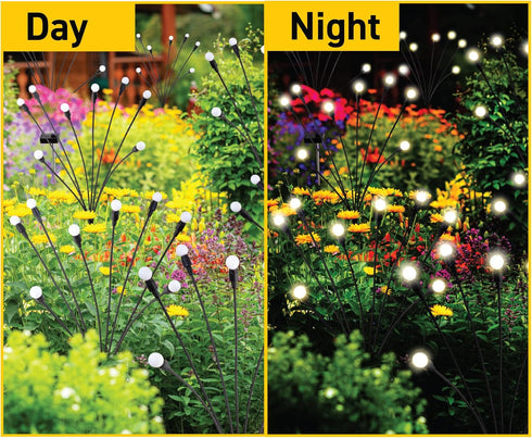 Sensor Brite Solar Garden Lights, Adjustable Firefly Lights with 10-Hour Illumination, Auto ON/Off Outdoor Garden Lights, Easy Install LED Light P...