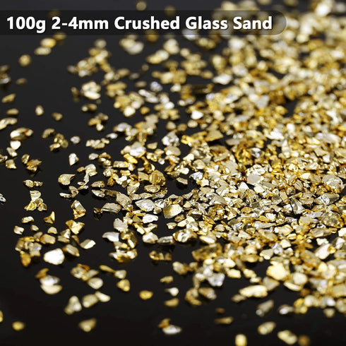 Irregular Crushed Glass Chips Sprinkles, 100g Metallic Chunky Glitter Stones for Nail Art, Resin Mold Filler, DIY Crafts, Vase Filler, Jewelry Mak...