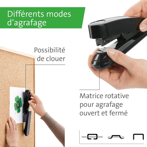 Novus B4fc re+new Flat Clinch Stapler, 50 Sheet Capacity, Made of 80% Recycled Plastic, German Engineered, Staple|Pin|Tack, 25 Yr. Warranty, Black...