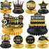 10Pcs Happy Retirement Decorations Table Honeycomb Centerpieces Party Supplies, Black Gold Retirement Adventure Awaits Table Centerpieces for Wome...