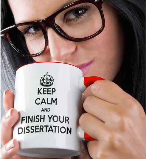 3dRose Keep Calm and Finish Your Dissertation Two Tone Mug, 1 Count (Pack of 1), Multicolor...