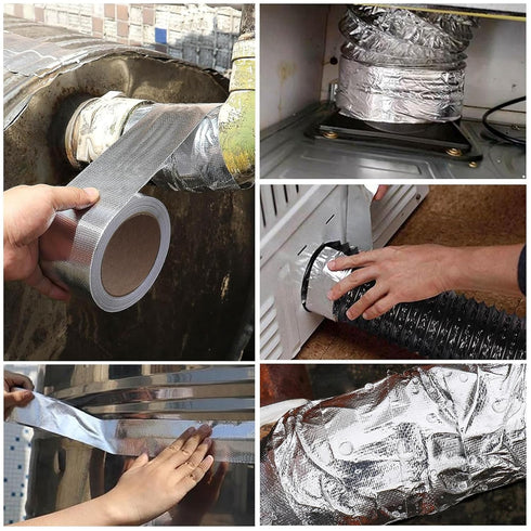 Aluminum Foil Fiberglass Tape, HVAC Heat Resistant Tape,2 Inches x 98 Feet...