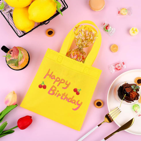 Aneco 30 Pieces Non-Woven Goodie Bags 8×8 Inch Party Favor Gift Bag Reusable Rainbow Cloth Bag for Birthday Party Baby Shower Wedding...