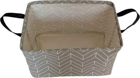 Rectangular Storage Bin Shelf Basket Canvas Fabric Toy Box,Waterproof Coating Nursery Hamper with Handles,Gift Basket for Home,Office,Clothes,Book...